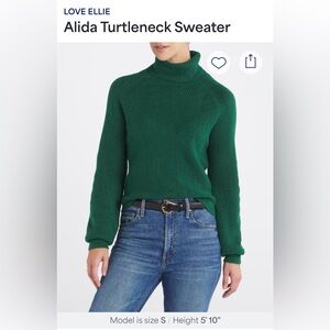 Alida Green Turtleneck Sweater by Love Ellie